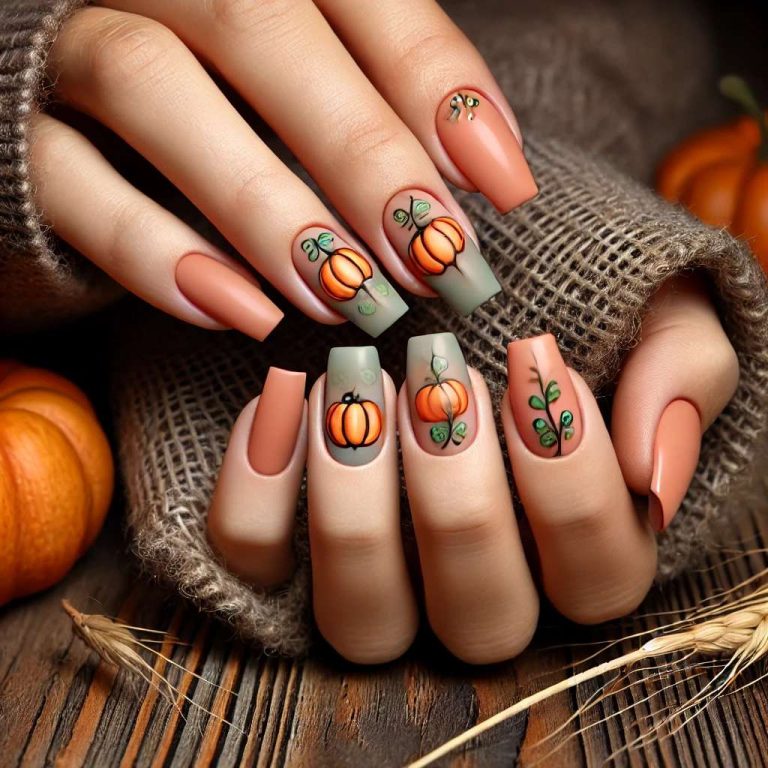 11 Aesthetic Fall Nail Designs Using Orange and Pumpkin Tones