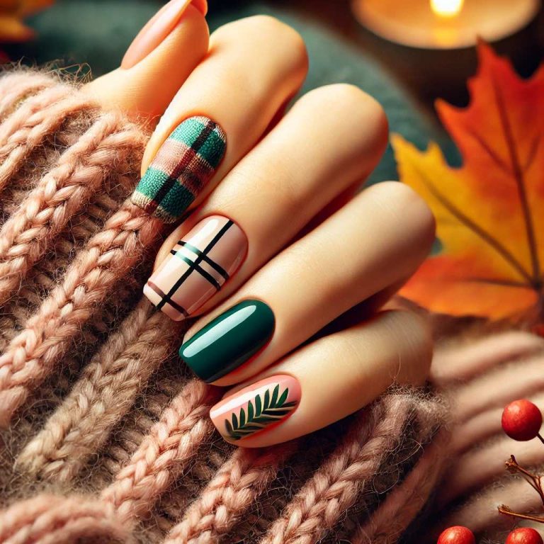 Charmingly Simple Plaid Nail Designs for a Cozy Fall Look