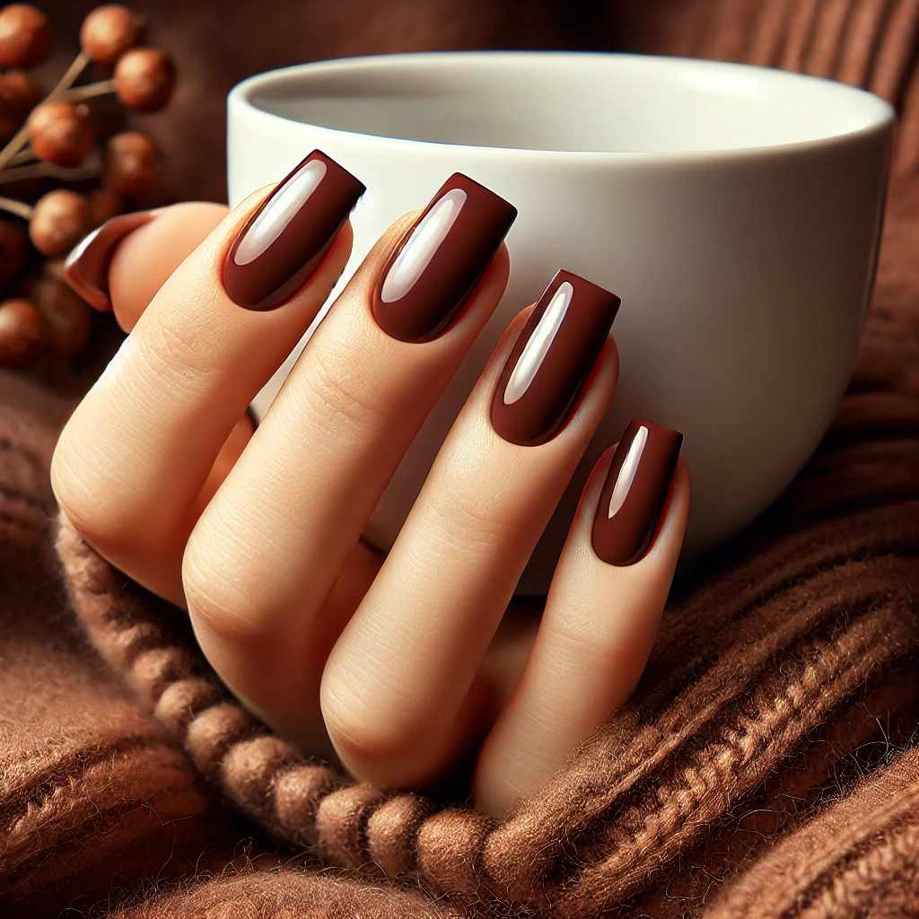 Chocolate Brown Nails