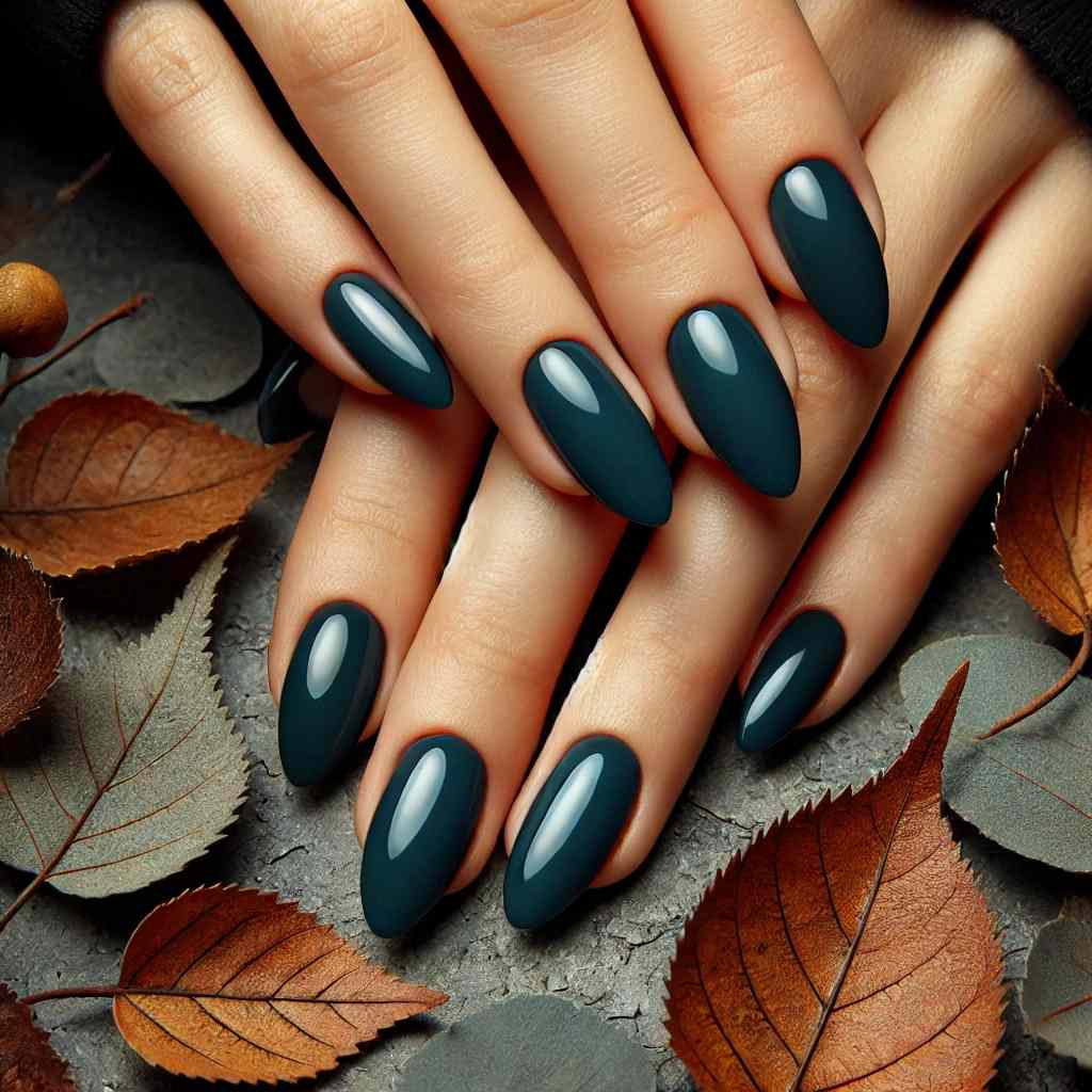 Dark Teal Nails