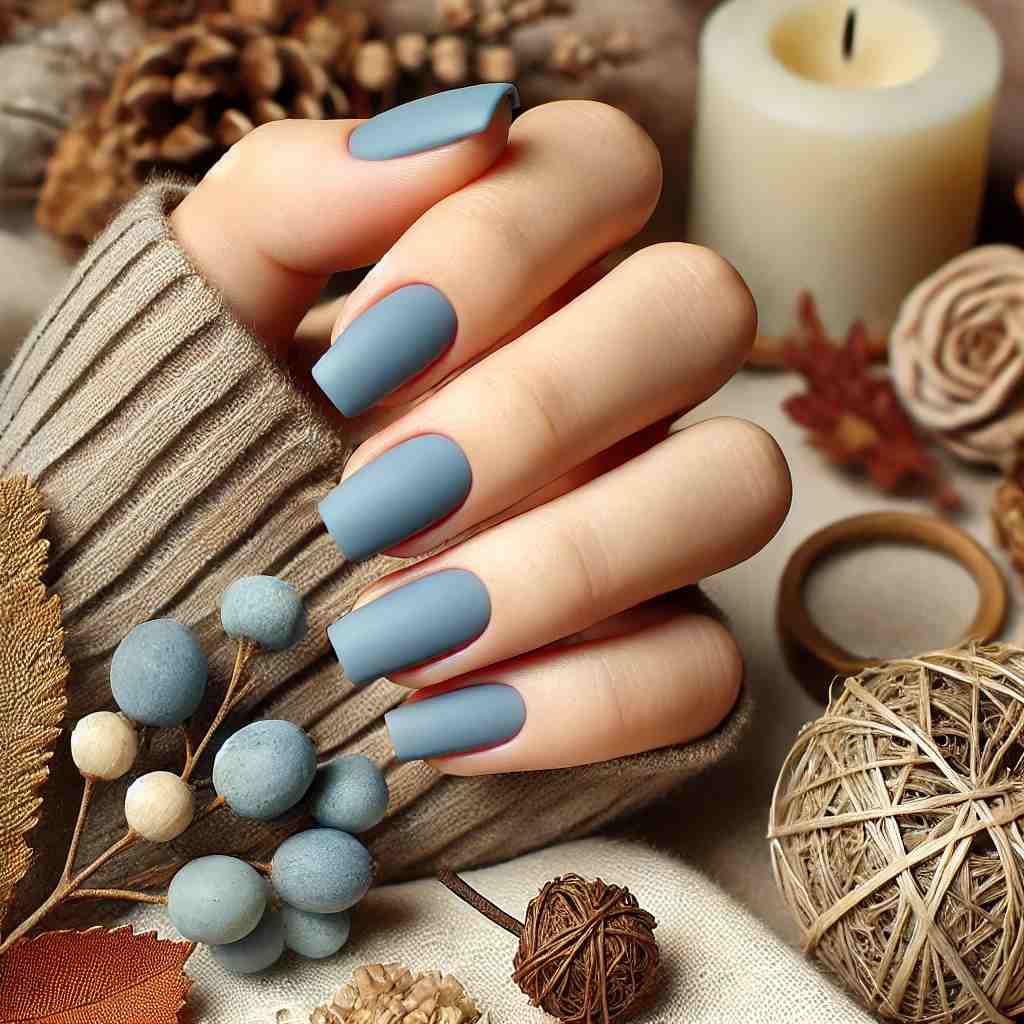 Dusty Blue Nails