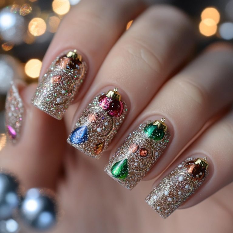 Festive Christmas Acrylic Nail Designs