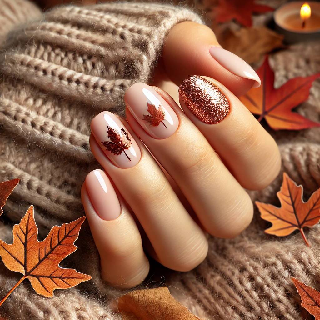 Glittery Maple Leaf Accents