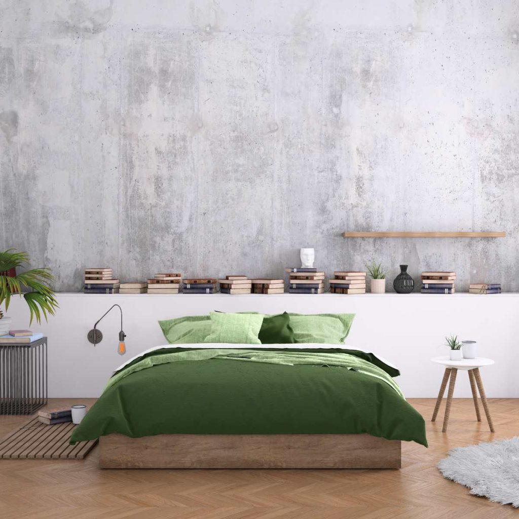 Green bedroom decor