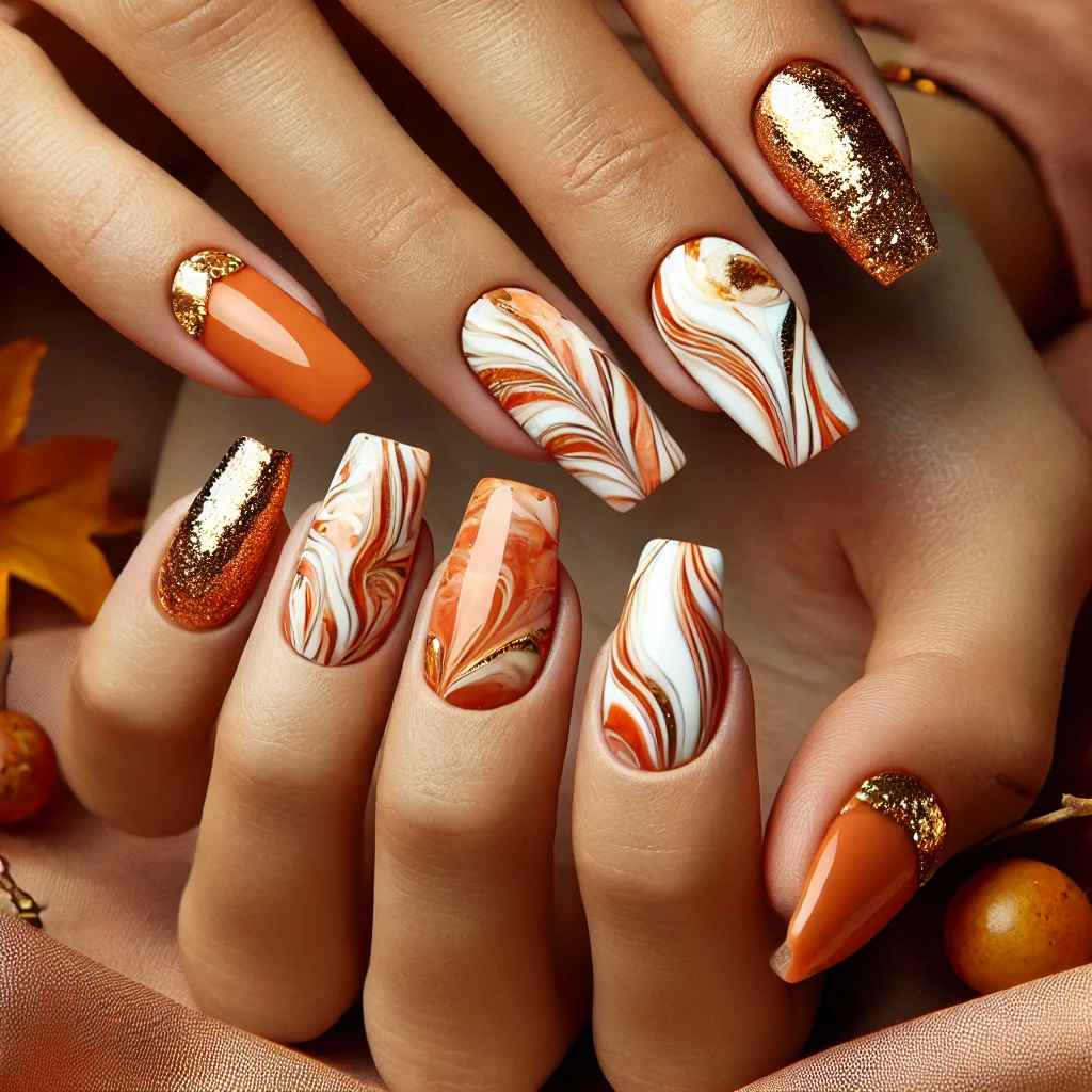 Marbled Orange and Gold