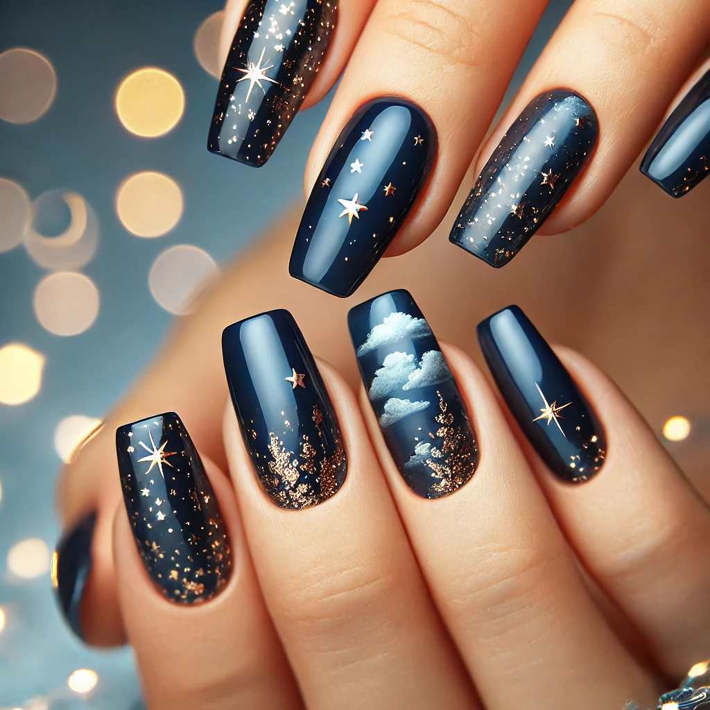 Midnight Blue with Gold Stars