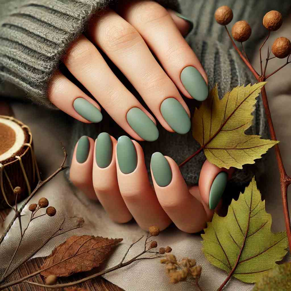 Moss Green Nails