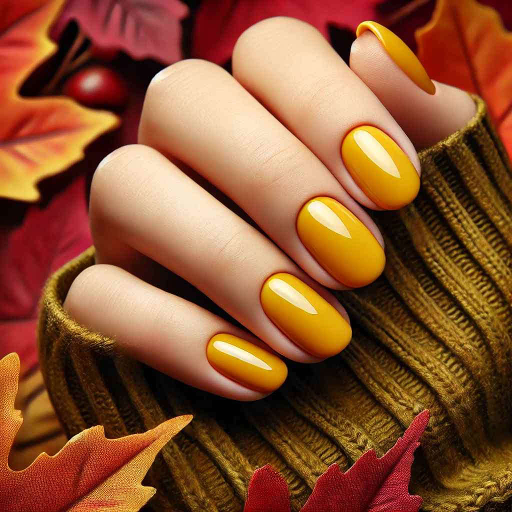 Mustard Yellow Nails