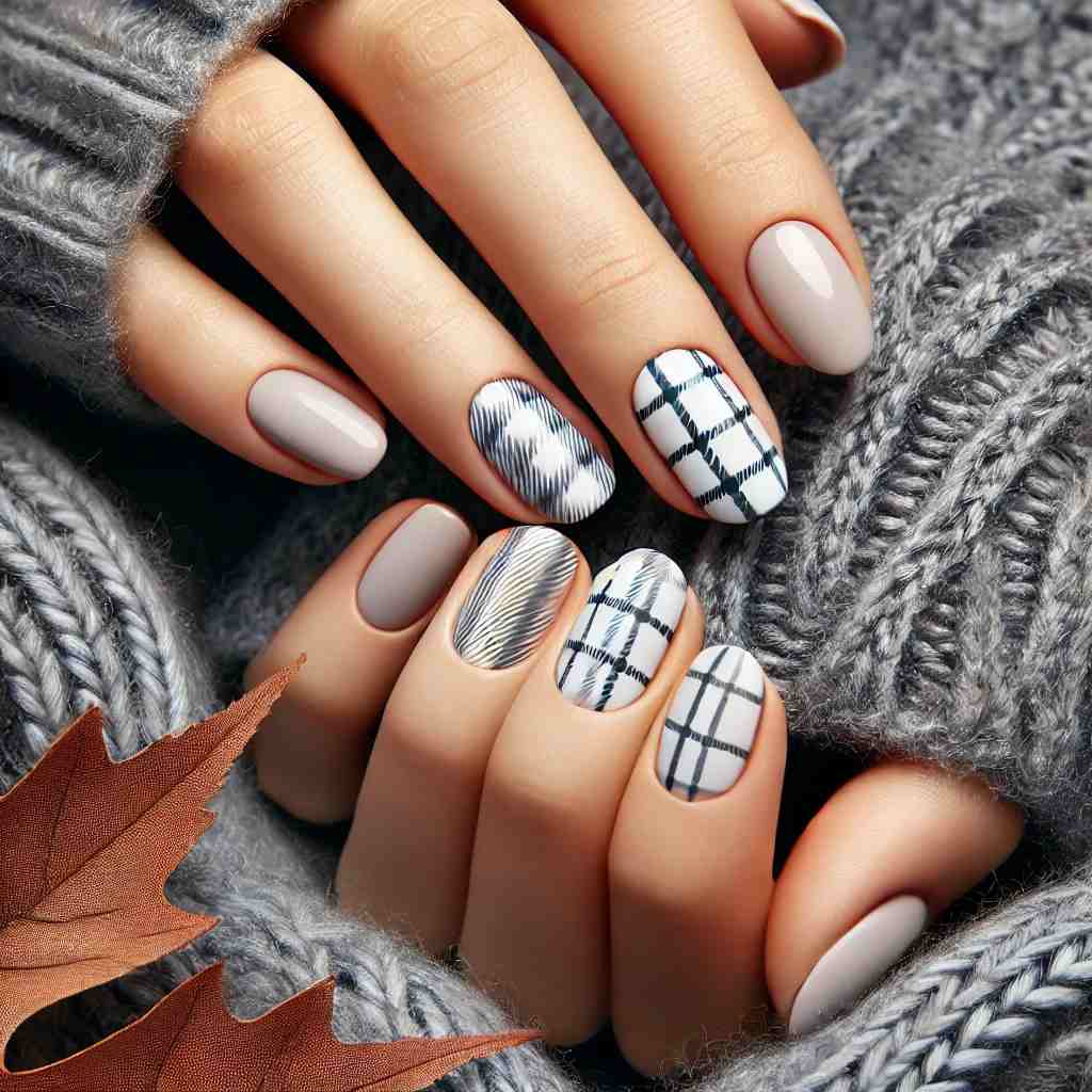 Muted Gray and White Plaid