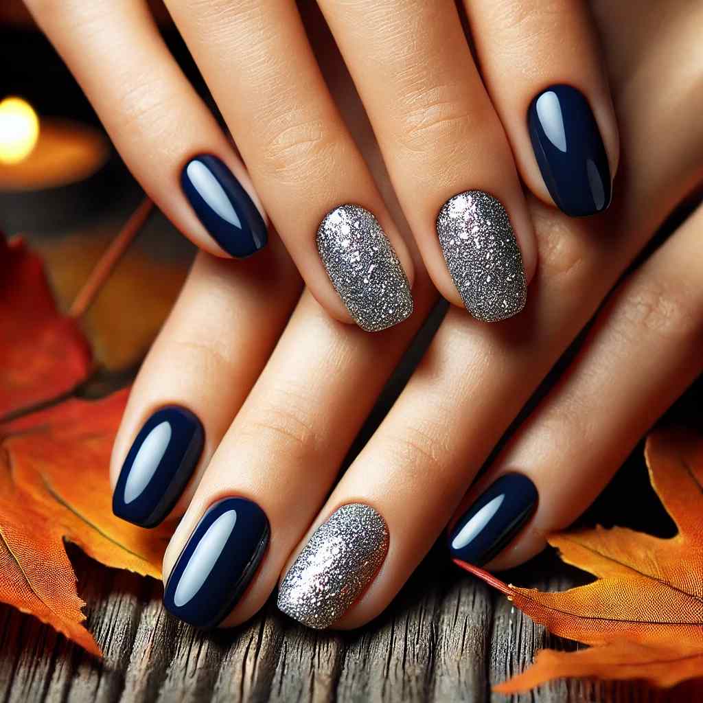 Navy and Silver Glitter Combo