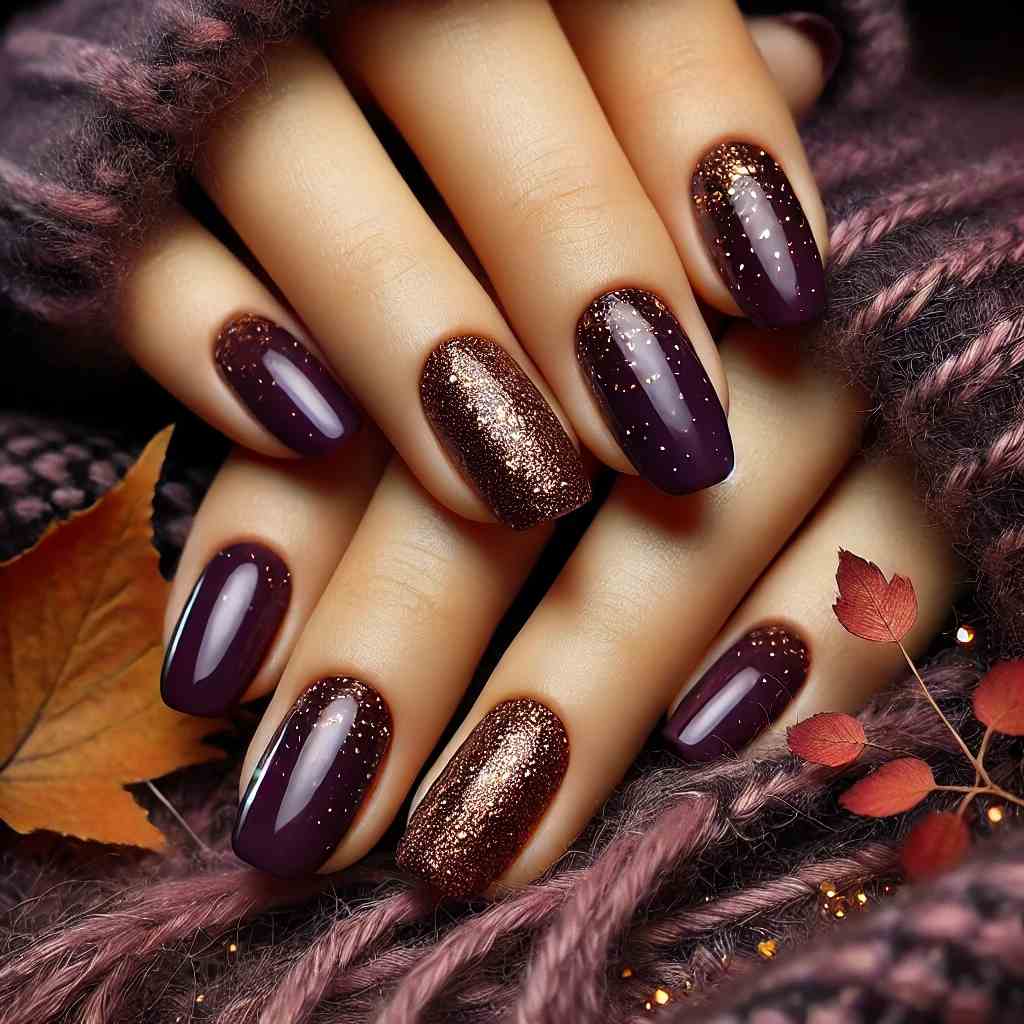 Plum with Gold Flecks