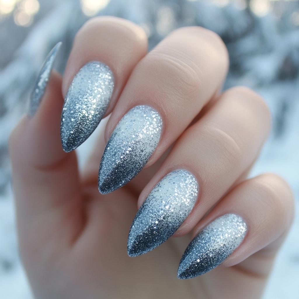 Snowy Glitter Ombre