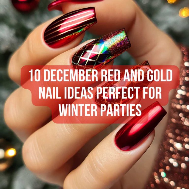 10 December Red and Gold Nail Ideas Perfect for Winter Parties