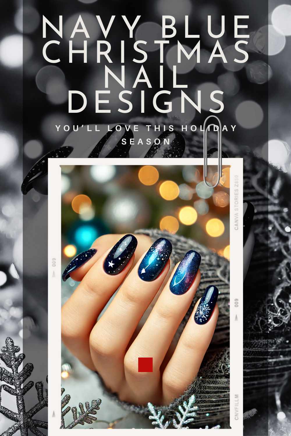 10 Navy Blue Christmas Nail Designs to Celebrate in Style