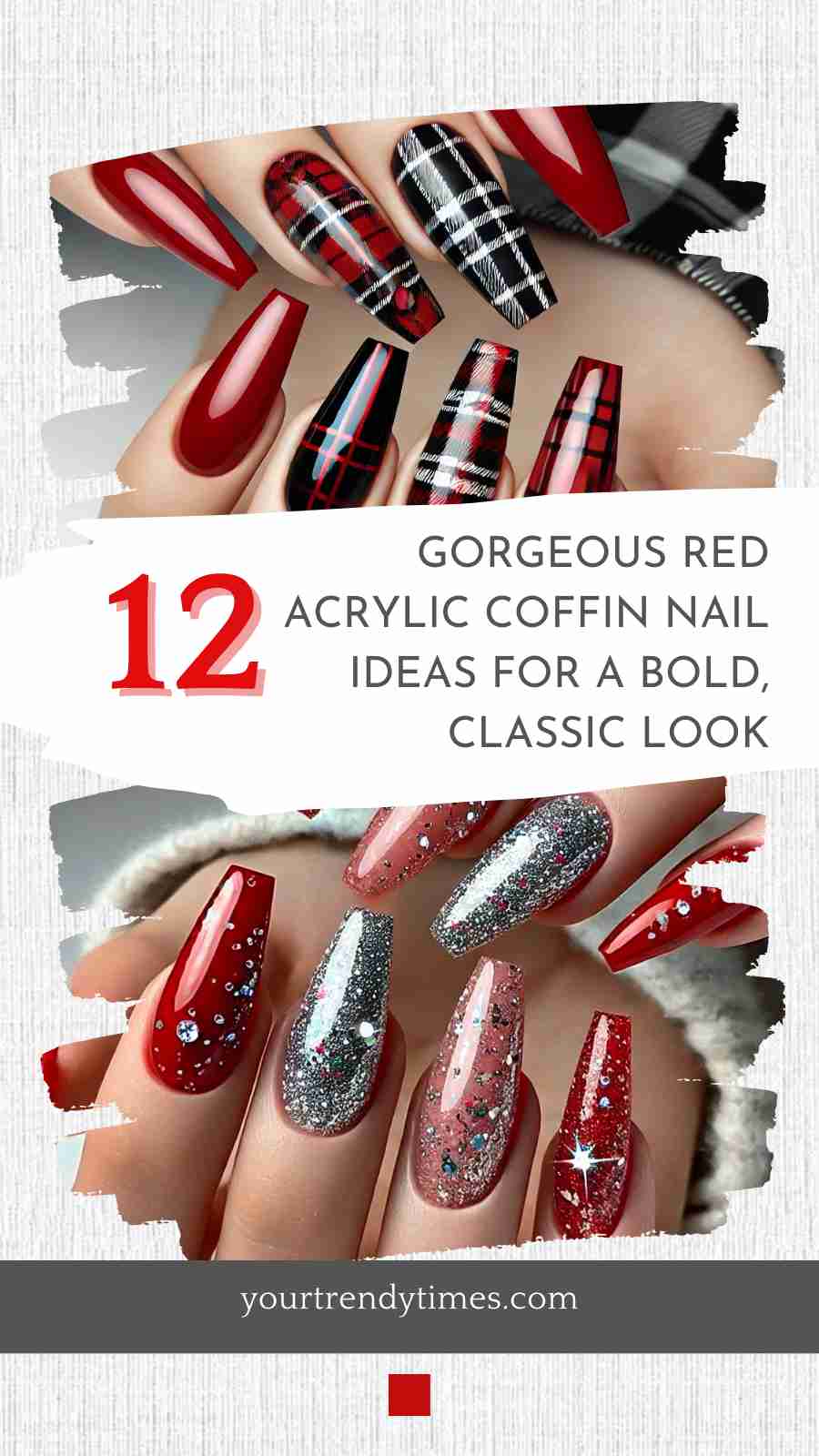 12 Chic Red Acrylic Coffin Nail Ideas You’ll Want All Year