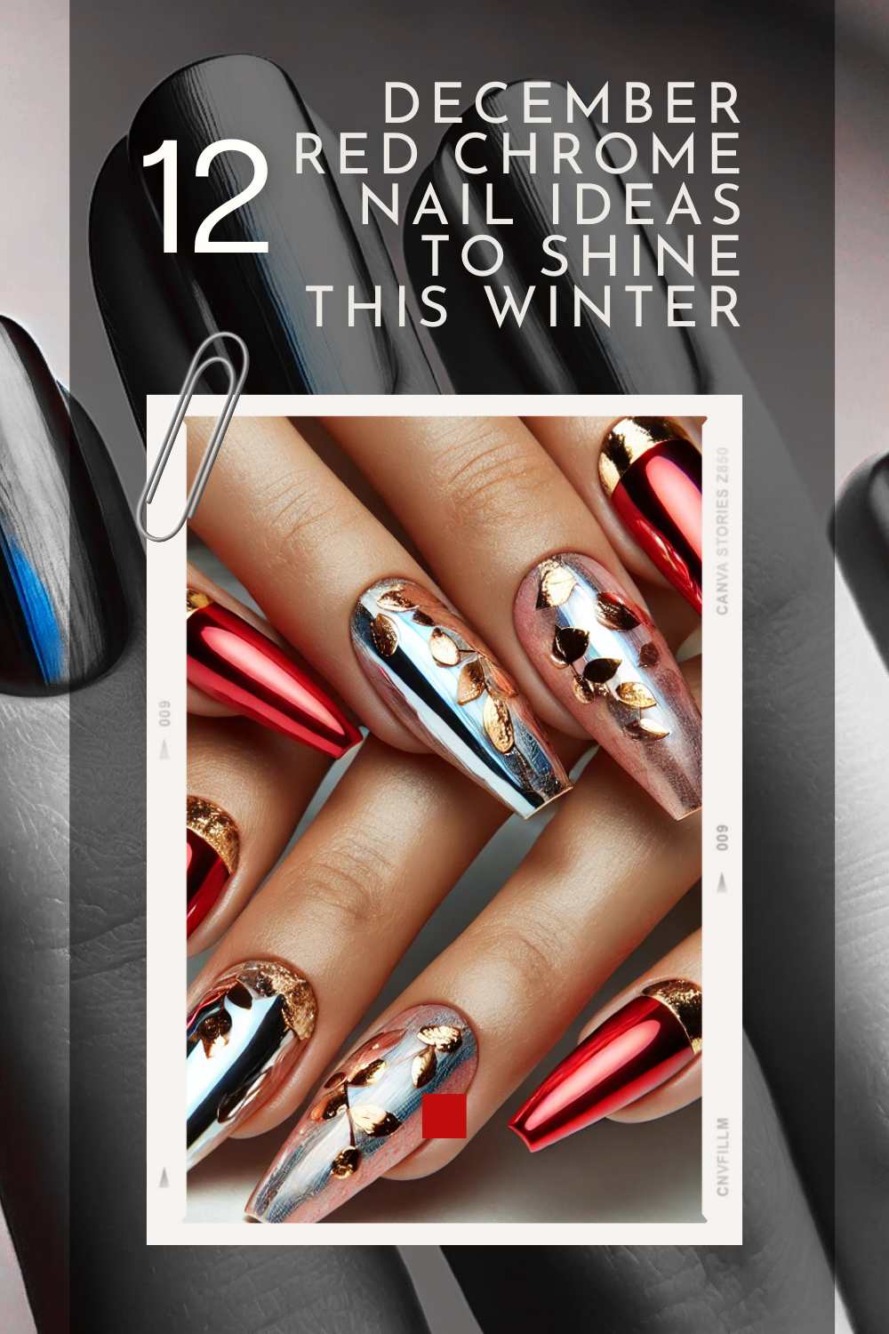 12 Glamorous Red Chrome Nail Ideas for December