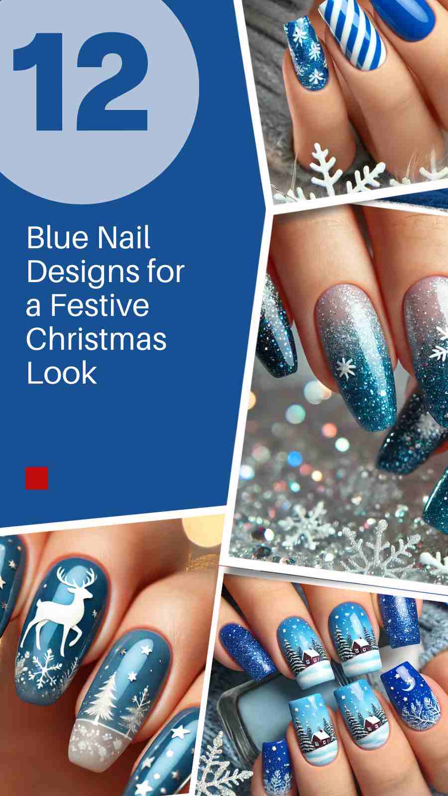 12 Gorgeous Blue Nails for a Magical Christmas