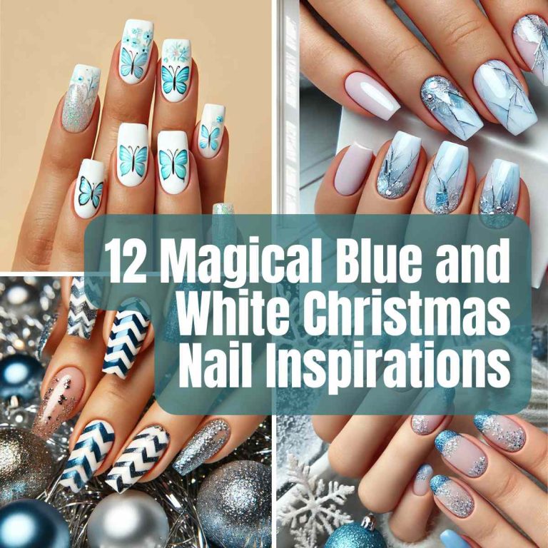 12 Magical Blue and White Christmas Nail Inspirations