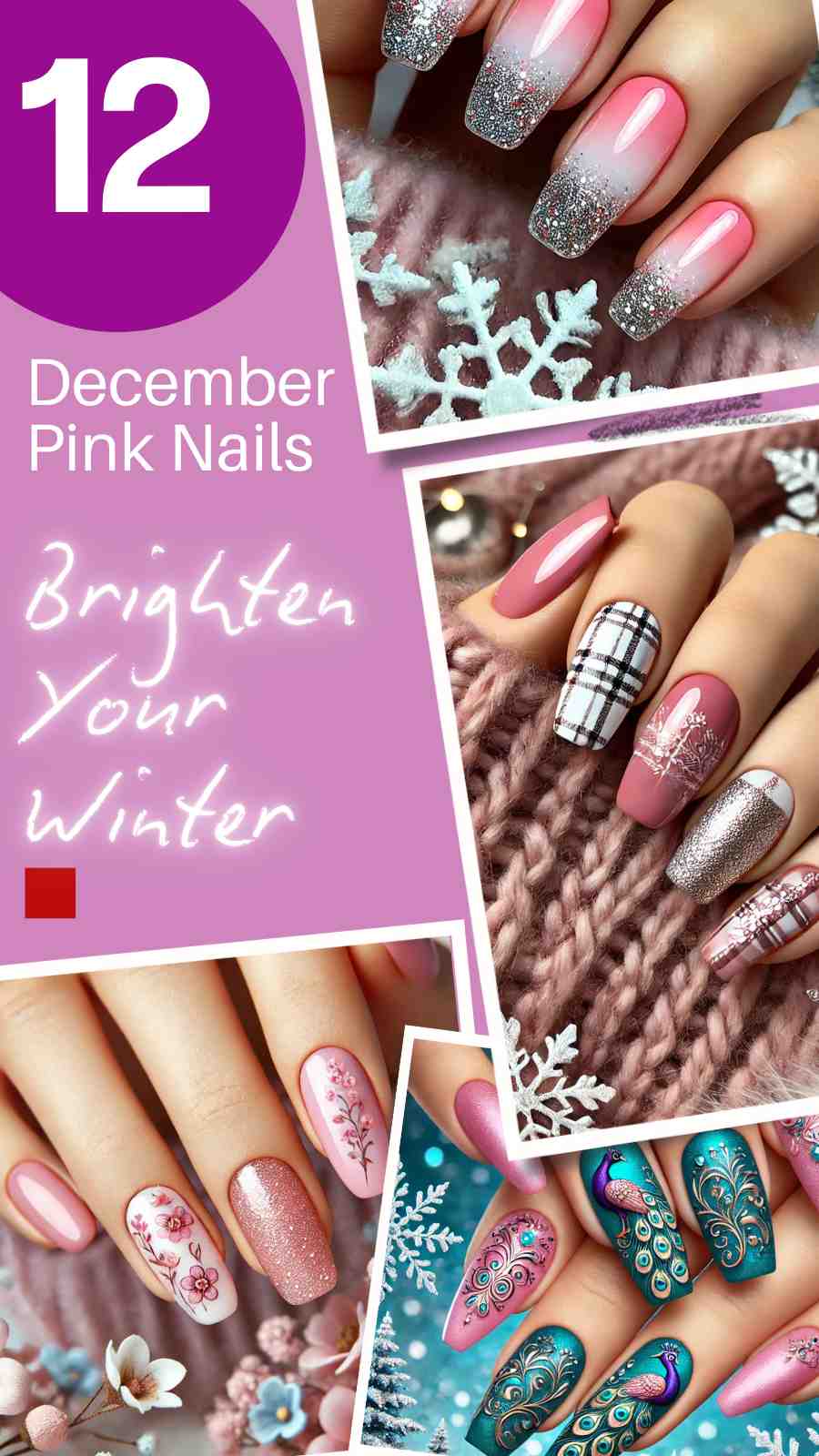 12 Trendy December Pink Nail Designs for Winter Looks