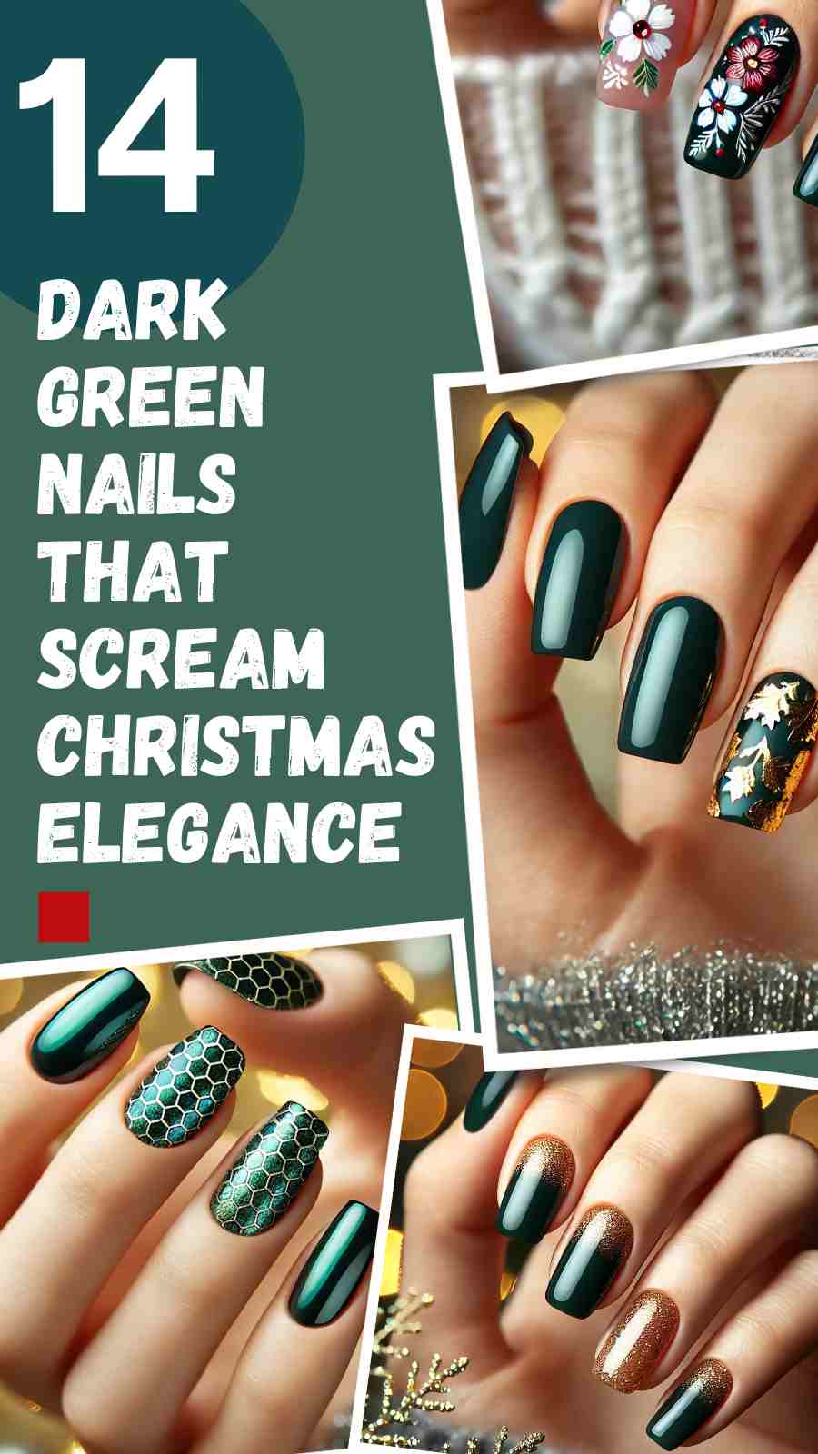 14 Dark Green Nail Ideas for Christmas You Need to See