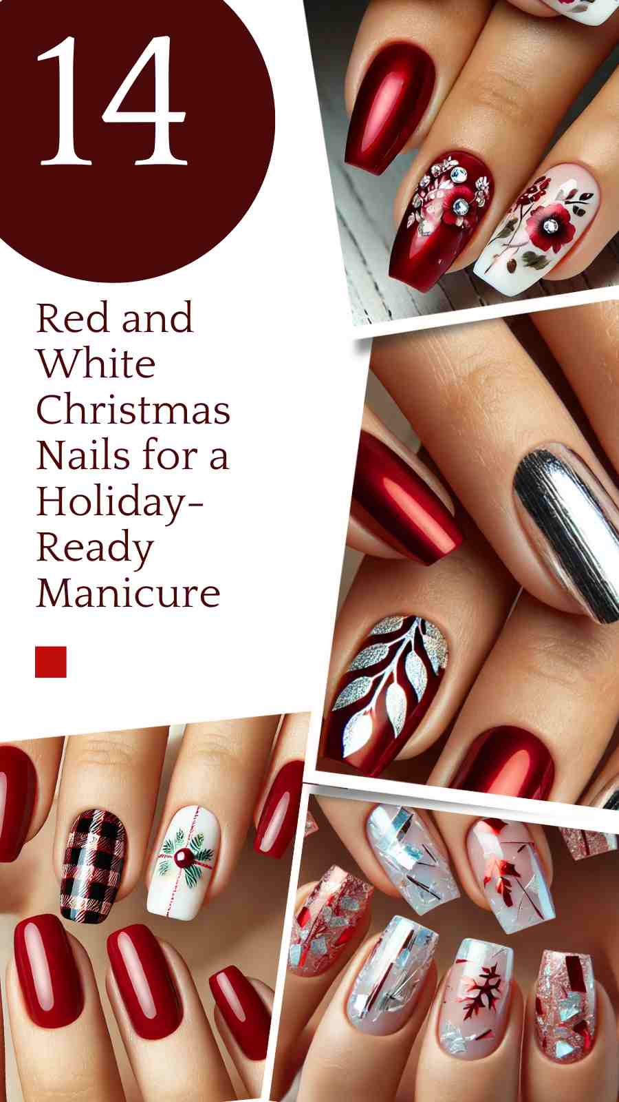 14 Red and White Christmas Nails for a Festive Look!