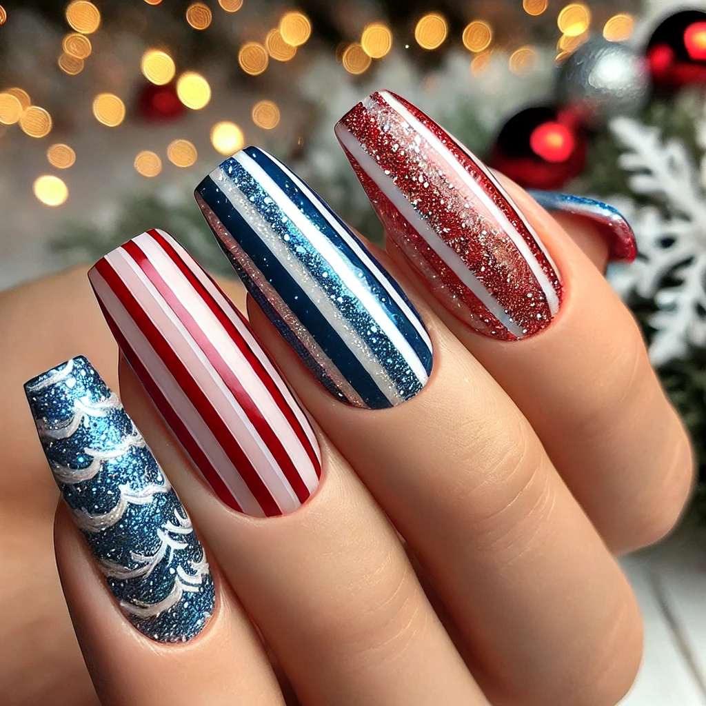 Blue and Red Striped Chic