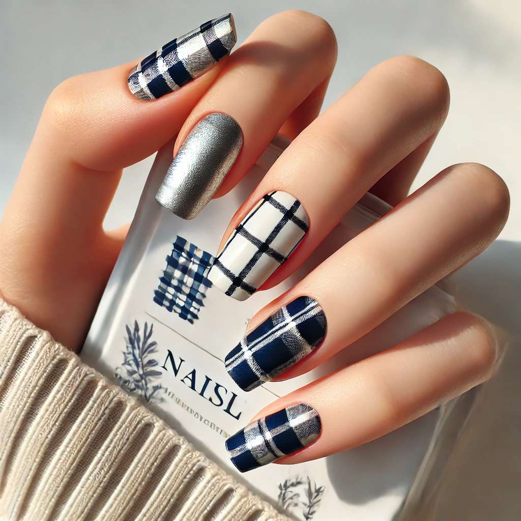 Blue and Silver Plaid Patterns