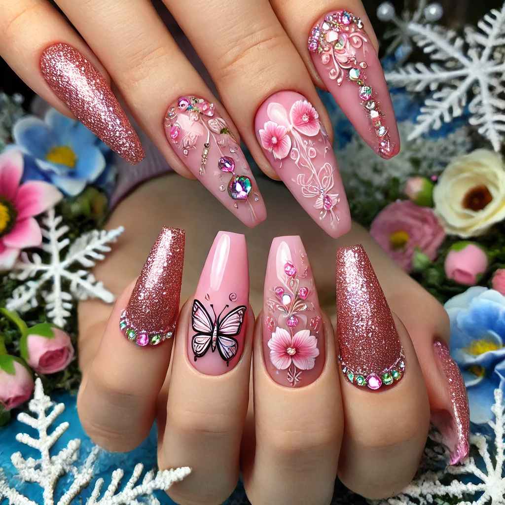 Butterfly-Shaped Nail Art