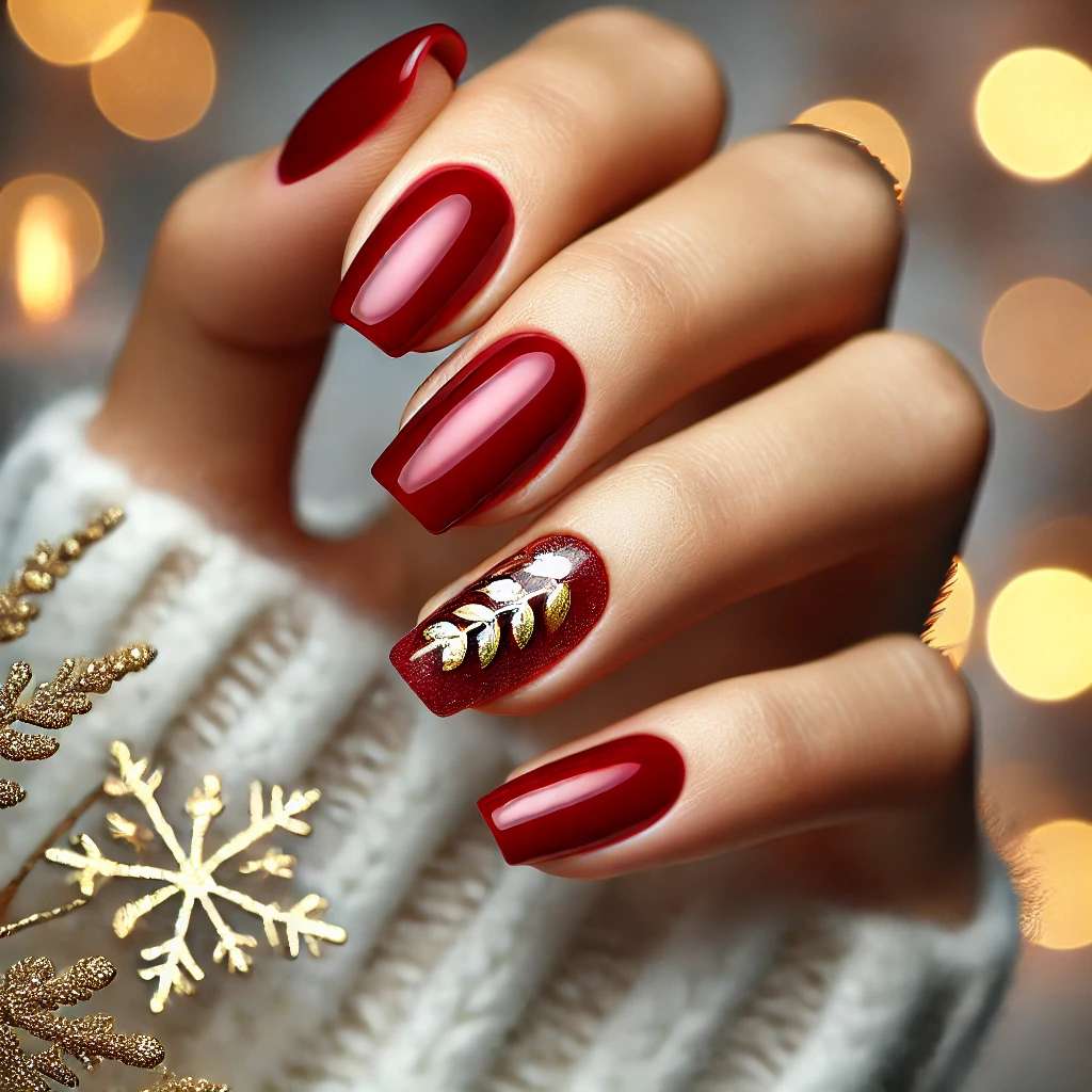 Candy Apple Red with Gold Leaf Accents