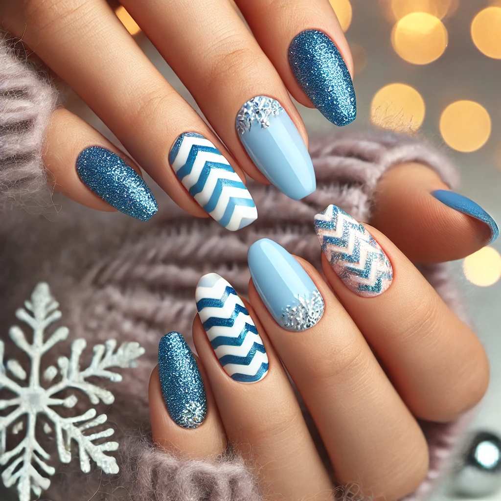 Chevron Stripes with Glitter Highlights