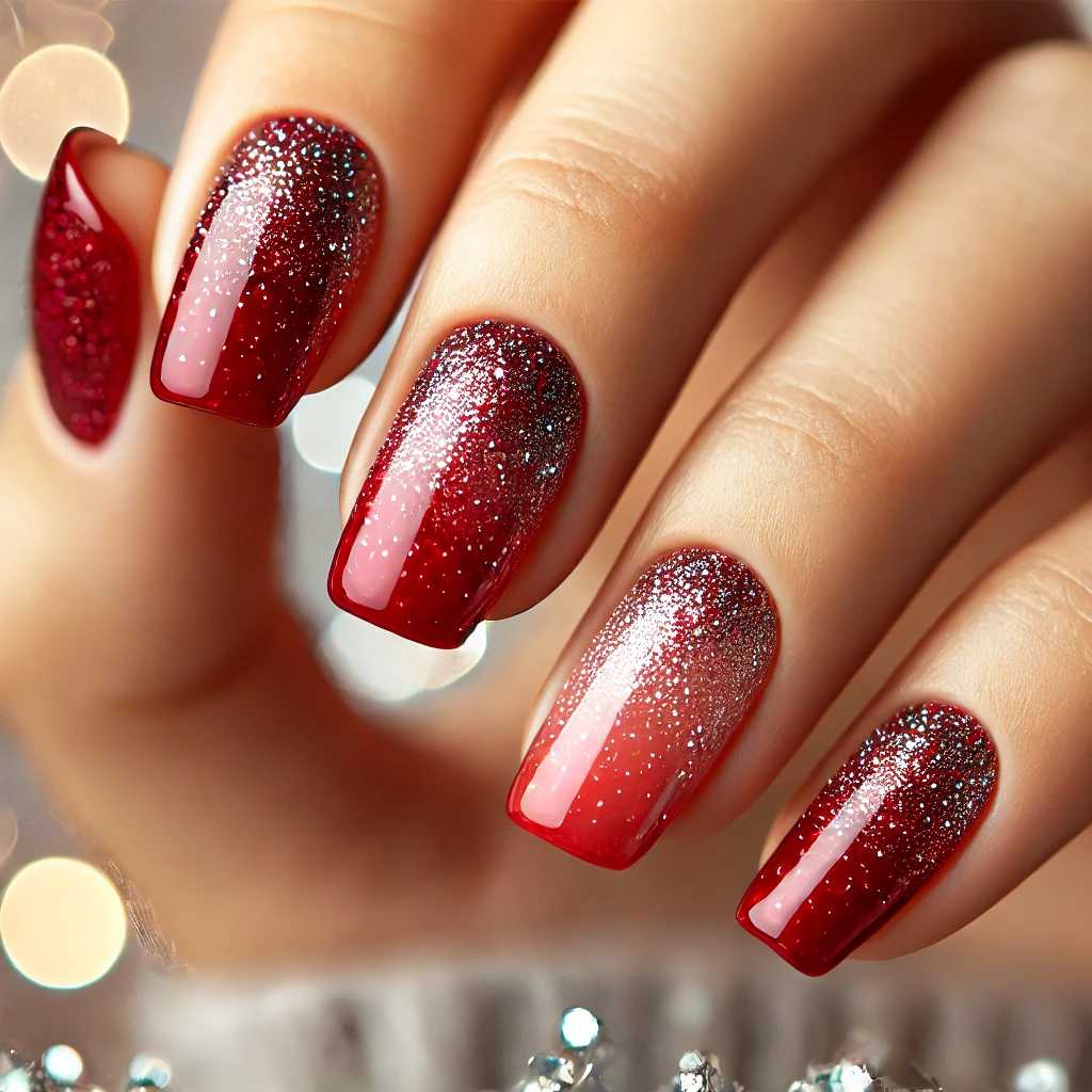 Classic Red Glitter Ombre