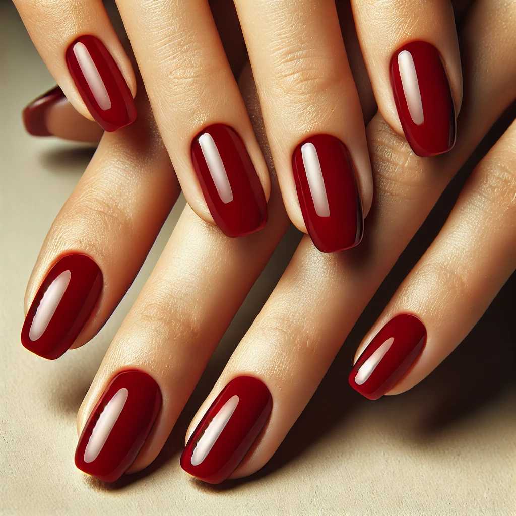 Classic Red Gloss Nails