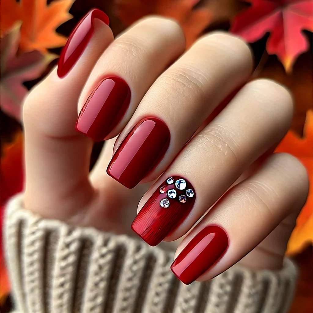 Cranberry Red with Accent Rhinestones