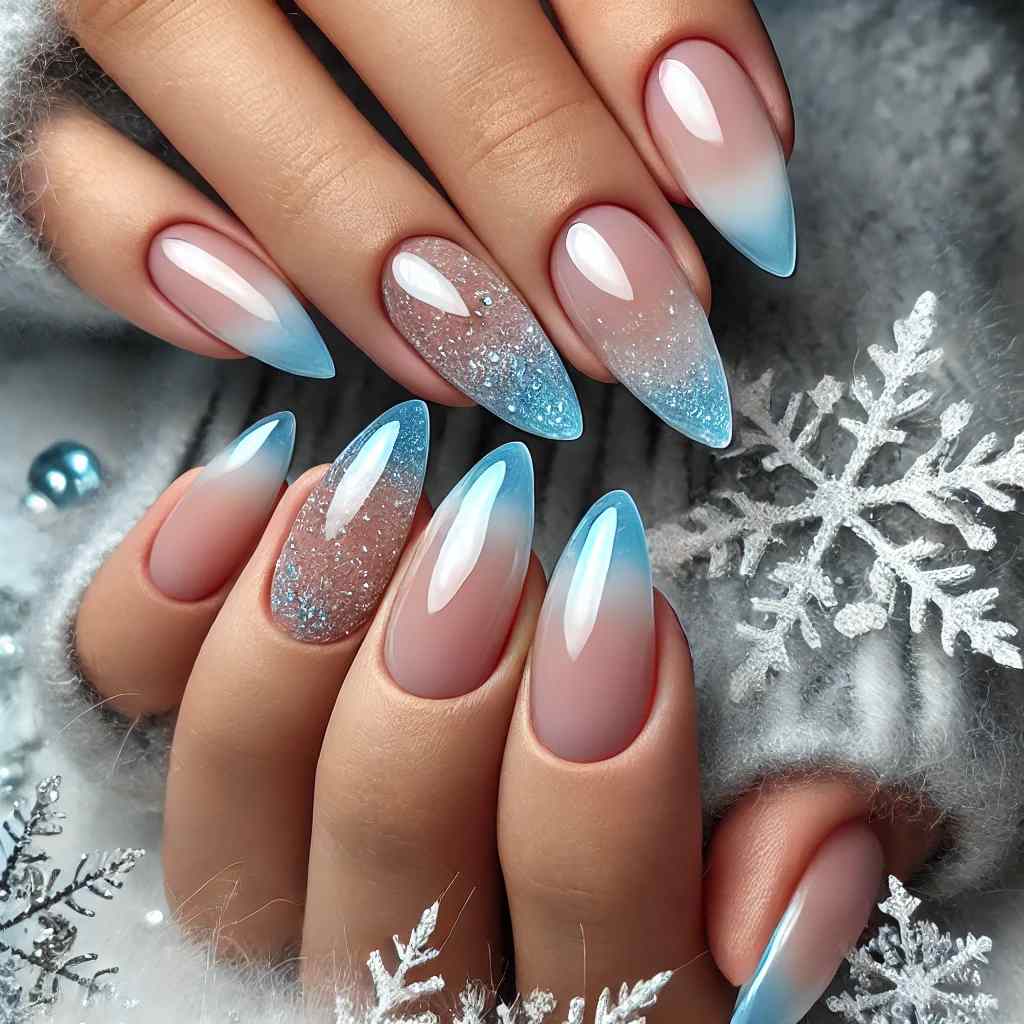 Crystal Blue French Tips