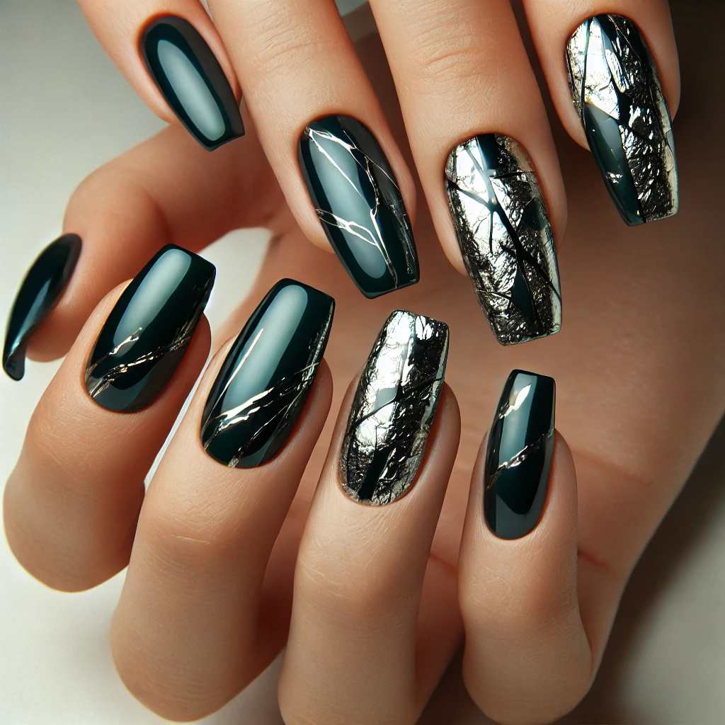 Dark Green Chrome with Silver Foil