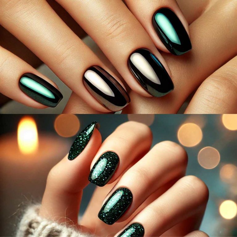 Dark Green Nail Ideas Perfect for December and Winter