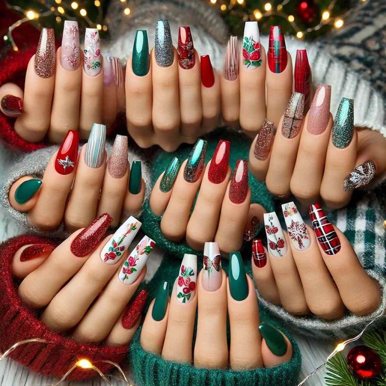 December Nail Styles in Red and Green You Will Love This Winter