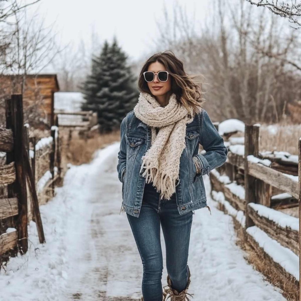 Denim Jackets with Square Frames