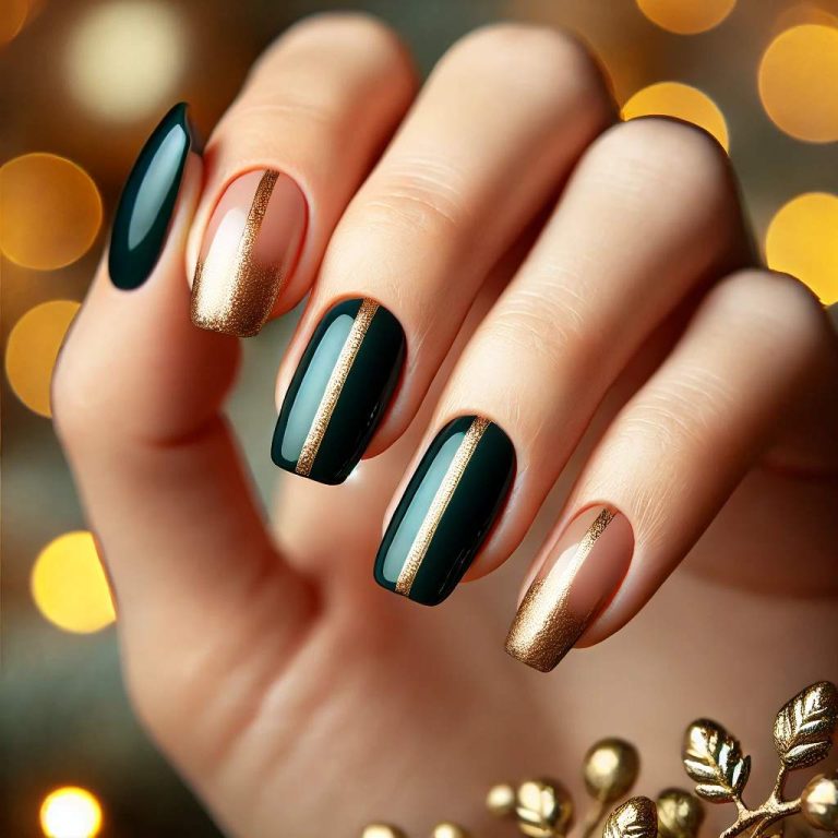 Elegant Dark Green Nail Ideas for a Chic Christmas Look