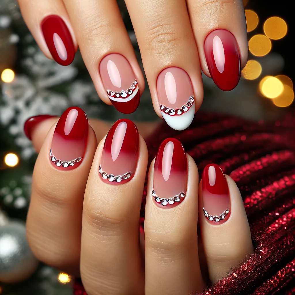 Festive French with Rhinestone Crescent