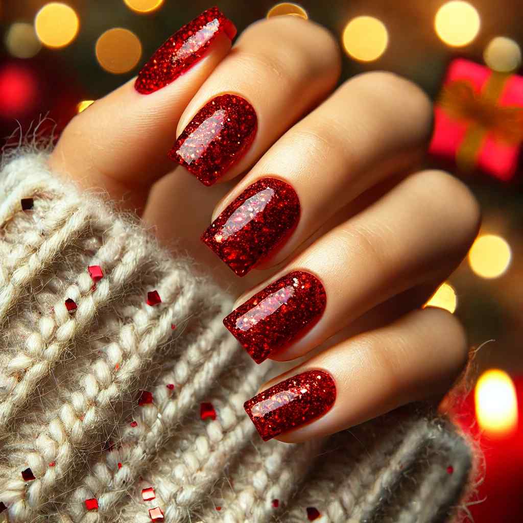 Festive Red Glitter