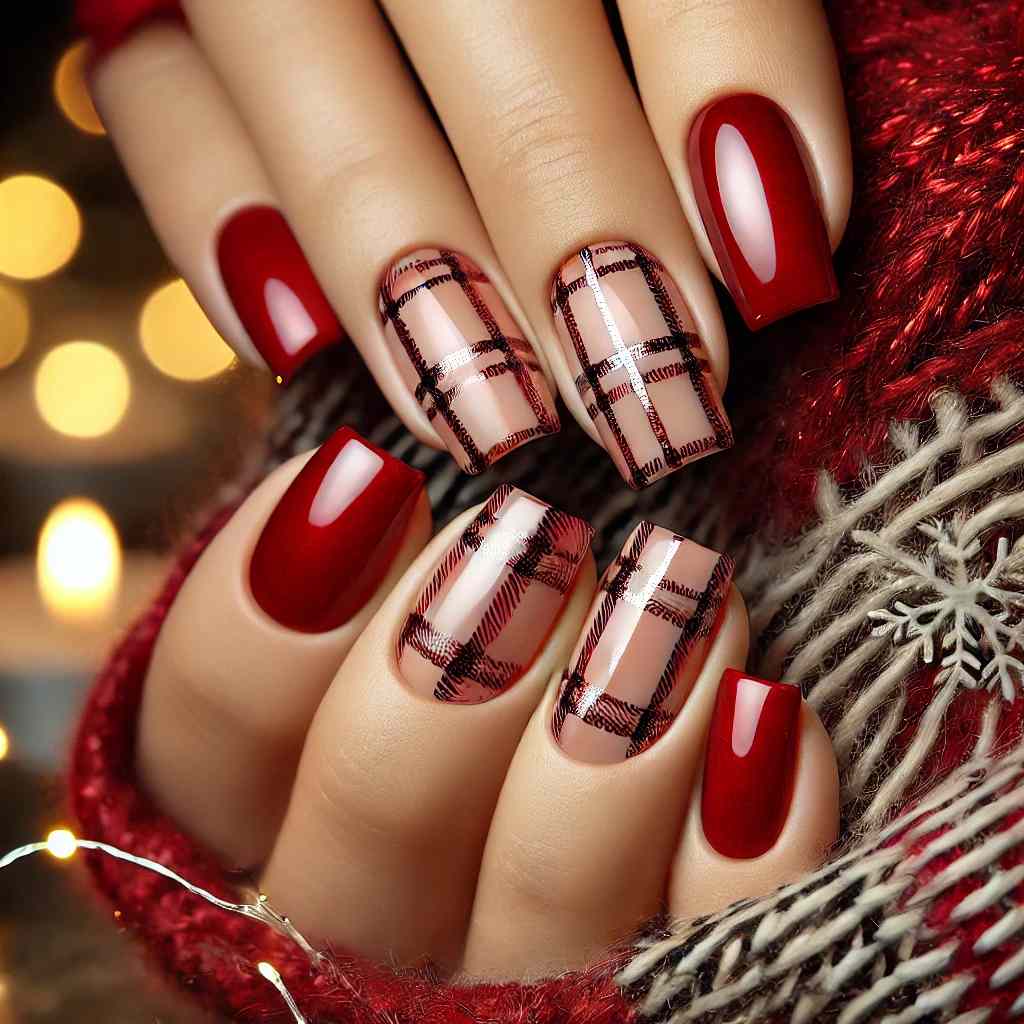 Festive Red Plaid with Chrome Lining