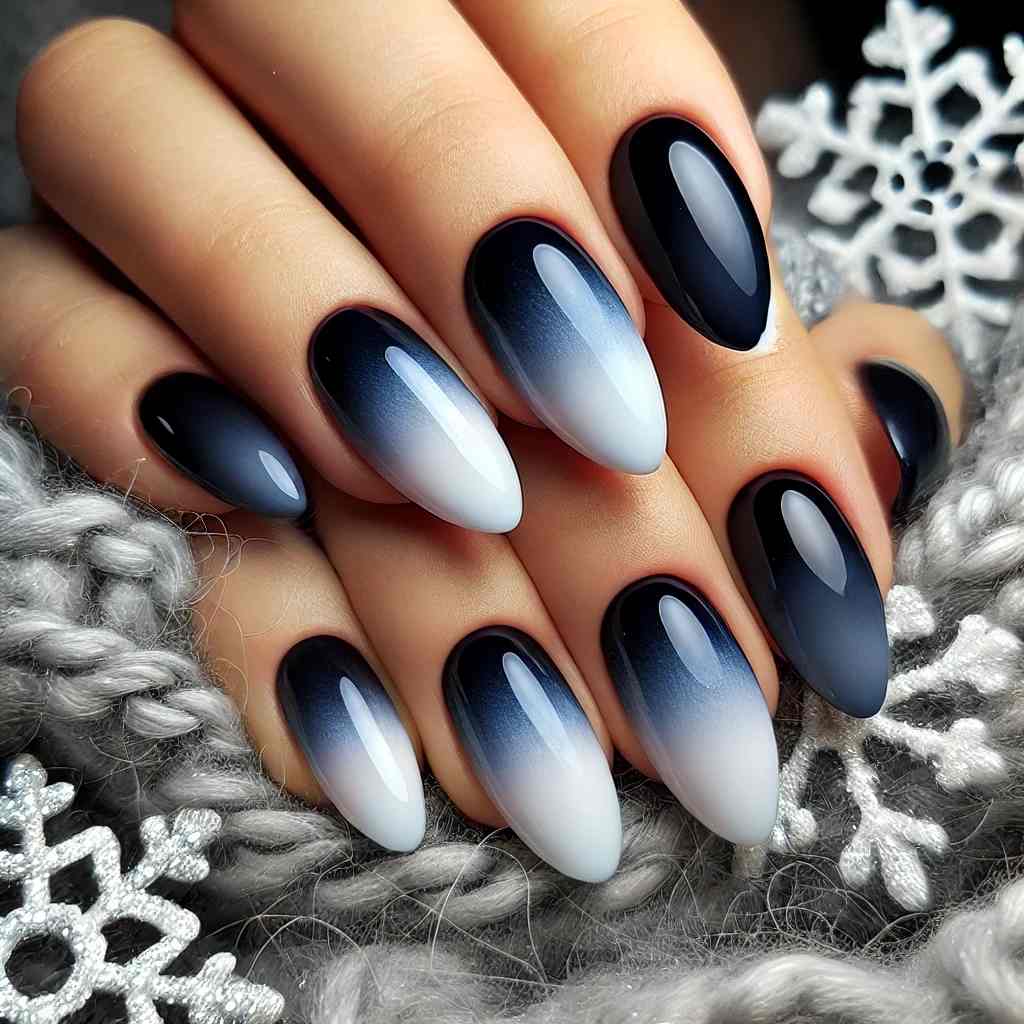 Frosted Navy Blue Ombre