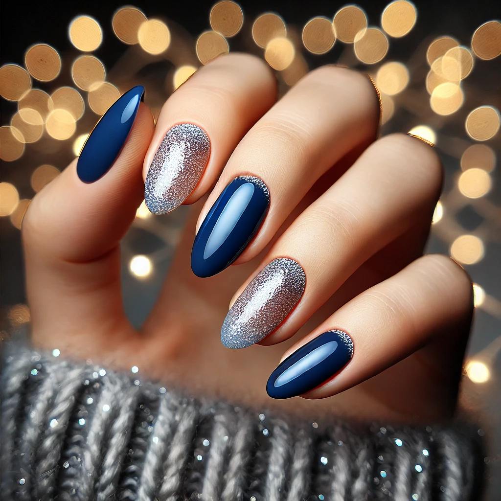 Glitter-Dusted Navy Blue