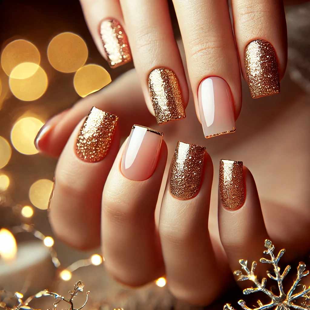 Glittery Gold Tips