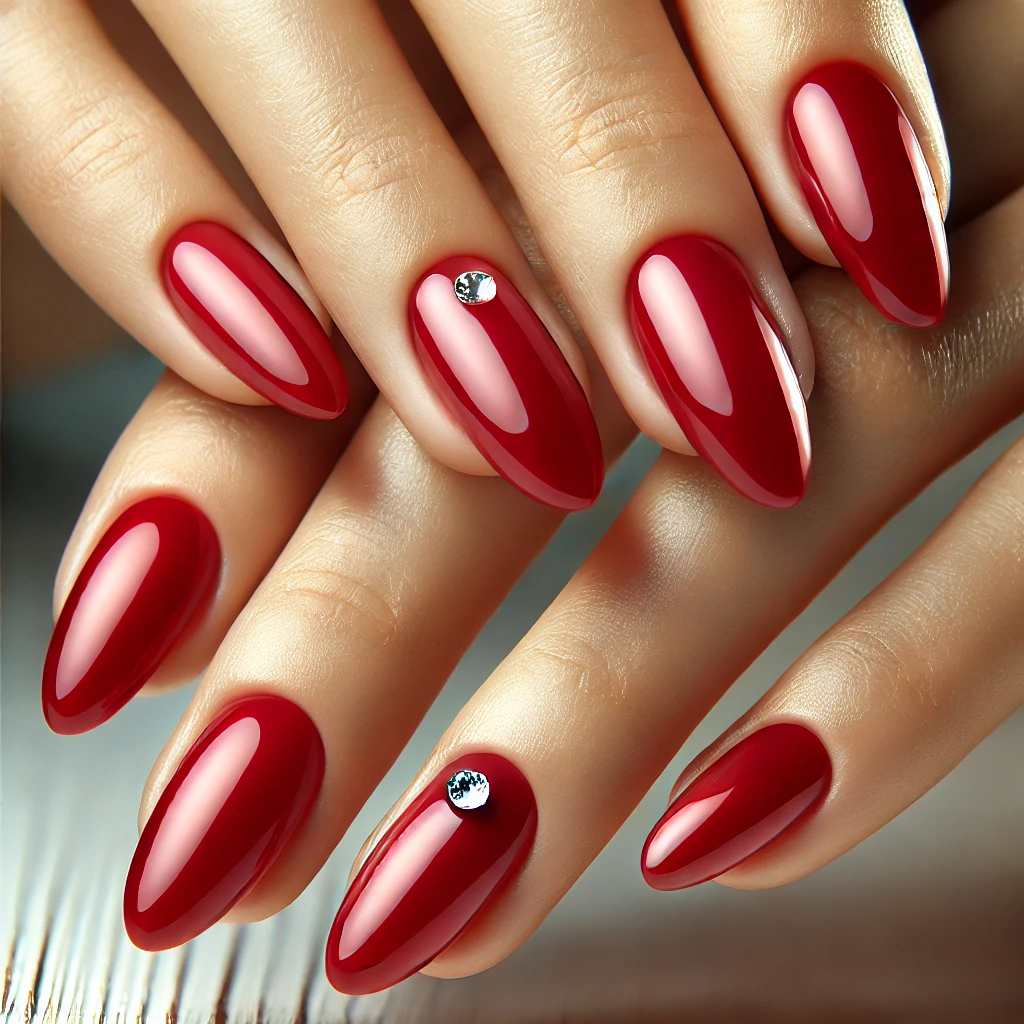 Glossy Red with Diamond Accents