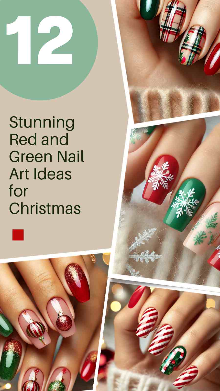 Holiday-Ready 12 Red and Green Nail Ideas for Christmas