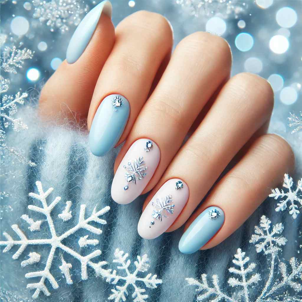 Icy Blue with Snowflake Diamonds