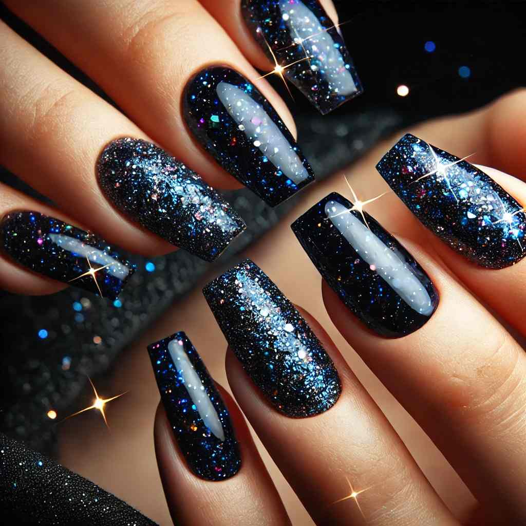 Midnight Blue Glitter Glam