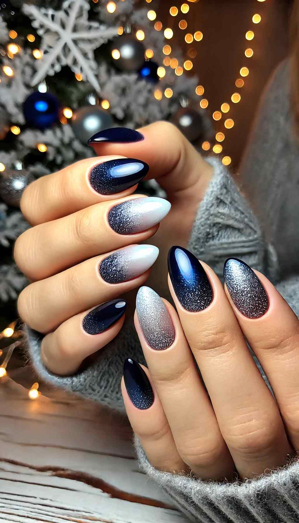 Navy Ombre with Shimmering Highlights